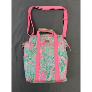 Lilly Pulitzer Backpack Cooler Bag Pink Green Tropical Floral Convertible Strap